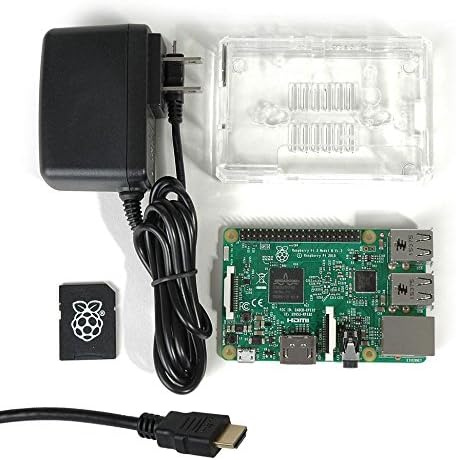 MakerBright Raspberry Pi 3 Select Kit w/Raspberry Pi 3 (2016 Model), 5.25v 2.4A MicroUSB PSU, Clear Case, 8GB MicroSD w…