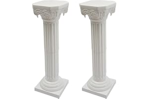 OIVEINYA Pillars for Decoration Outdoor Pedestal Roman Column for Wedding Pedestal for Decor Wedding Pedestals Set Garden Columns Roman Pillars (2Pcs/27x88Cm)