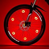 Willceal Bike Spoke Light 6PCS, Bike Wheel Light,Tyre Wire Right with 6 LED Flash Model Neon Lamps,Bike Safety Alarm Light. (Red)