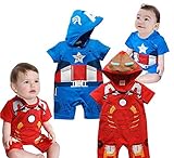 StylesILove Baby Boys Captain America Hoodie Costume Jumpsuit - 2 Colors