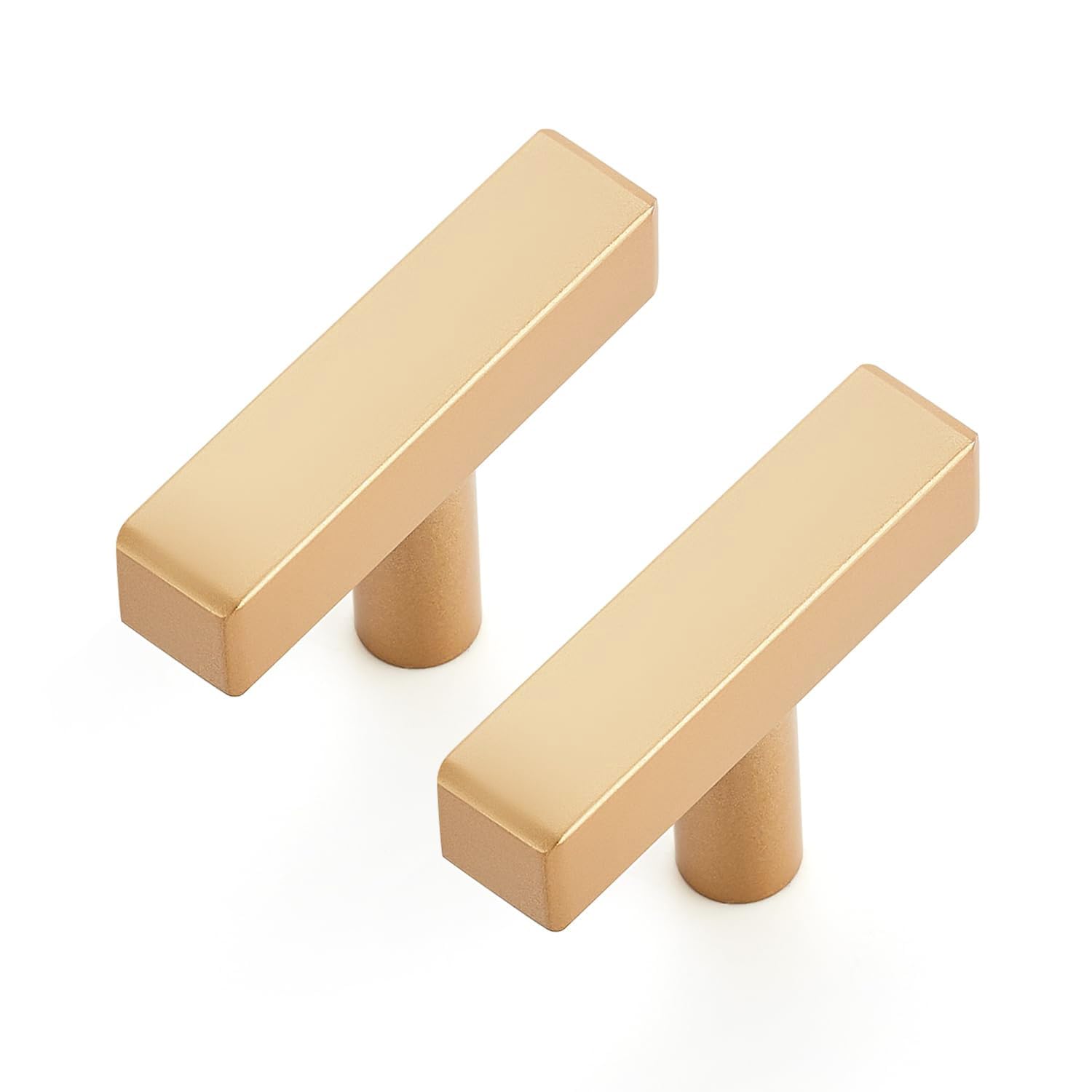 Photo 1 of Ravinte 5 Pack Brass Single Hole Champagne Gold Handles Square Cabinet Hardware Stainless Steel Pulls for Kitchen Cupboard Drawers 2 Inch Overall Length