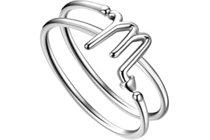 BESILVER 925 Sterling Silver Fine Jewelry Adjustable Zodiac Sign Ring for Women Girls 12 Constellation Astrology Scorpio Ring Celestial Zodiac Jewelry Birthday Christmas Gifts for Her Mom Daughter Wife Friend Sisters Gifts