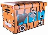 Safari Bus Collapsible Storage Organizer by Clever Creations | Storage Box Folding Storage Ottoman for Your Bedroom | Perfect Size Storage Chest for Books, Shoes & Games