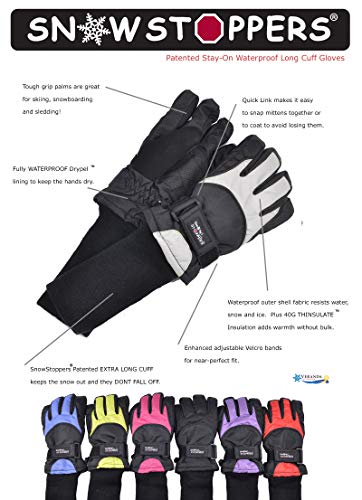 SnowStoppers Kid's Waterproof Ski & Snowboard Winter Gloves Small / 6-10 Years Grey - Thumbnail 3