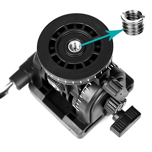Pro Video Tripod Fluid Head, VT-1510 Camera Action Drag Pan Head with Sliding Plate 1/4" and 3/8" Screws for DSLR Camera Camcorder Shooting