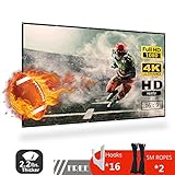 120 inch Projector Screen,16:9 HD Indoor and Outdoor 4k Portable Foldable and Washable Anti-Crease Projection Movie Screen,Supports Double-Sided for Home Cinema Theater Presentation Education Public
