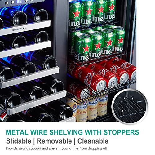 Phiestina Wine and Beverage Refrigerator 30 Inch BuiltIn Dual Zone