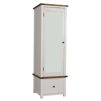 Aintree Single Wardrobe 1 Door 1 Drawer Mirrored Door Pine