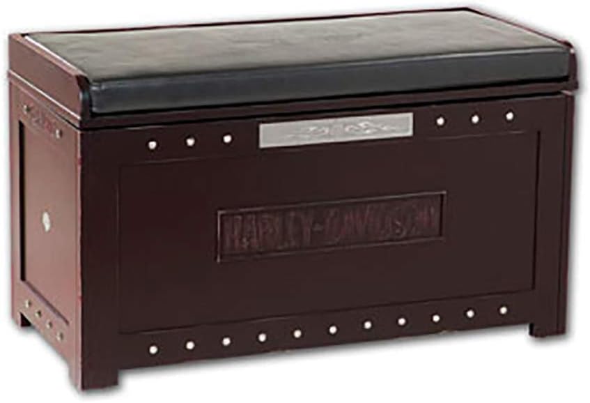 Amazon Com Harley Davidson Bar Shield Flames Storage Bench