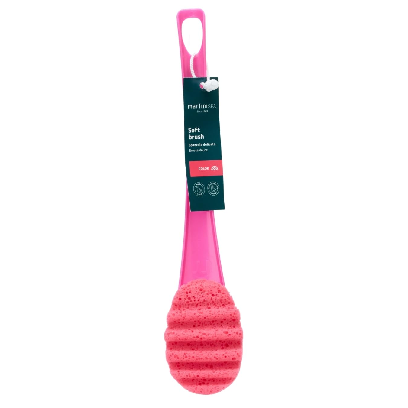 Martini Spa Massage Color Extra Soft Sponge Brush, Assorted Colors, 1 Piece