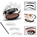 Taipo 3 Stencils Waterproof Eye Brow Stamp Perfect Eyebrow Power Seal Nature Delicate Shape Makeup Fashion Unique Brow Powder for Eyebrows Beginners Busy People (Light Brown)