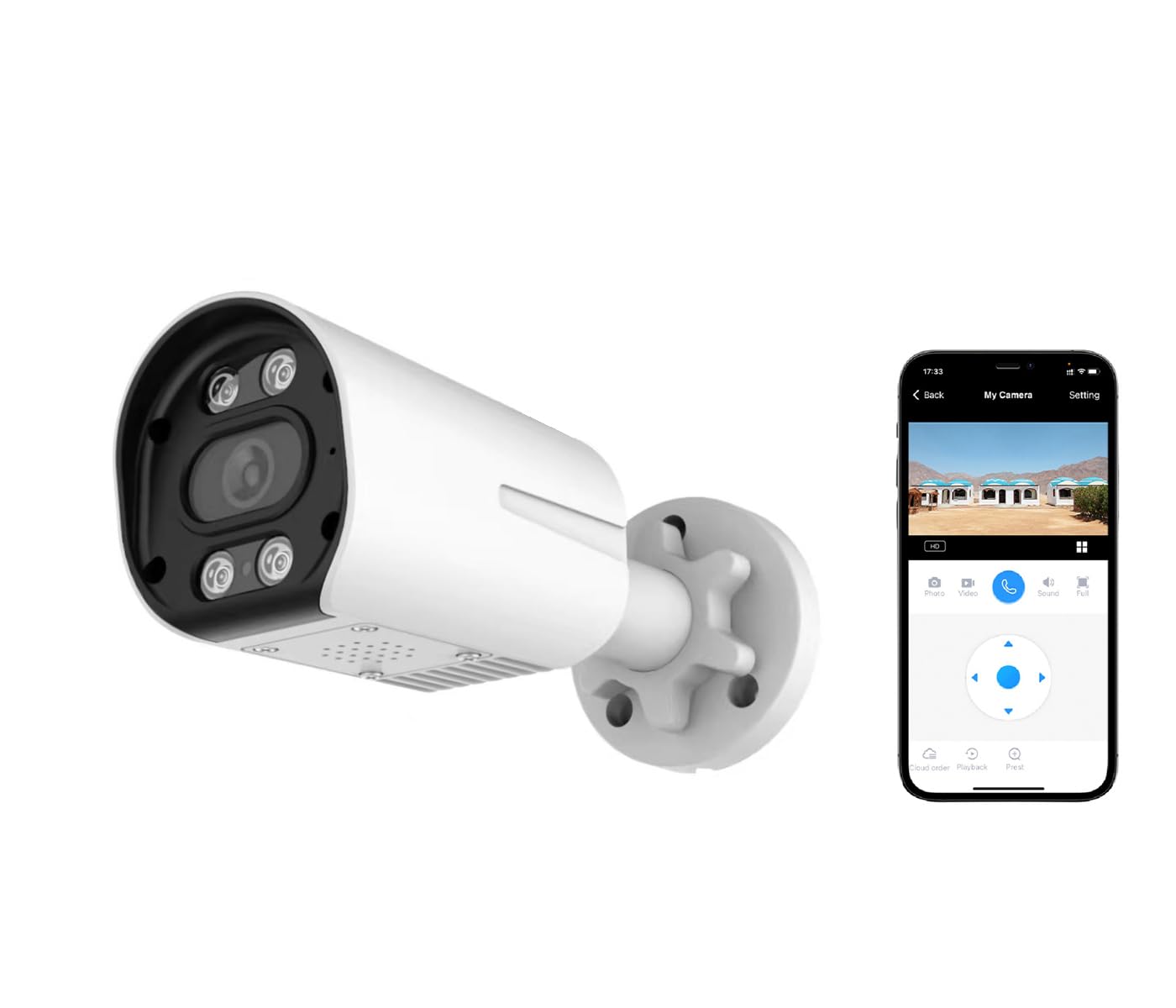 SECUEYE 4MP Bullet POE Camera 10x Digital Zoom Smart Human Detection Color Night 24/7 Recording IP66 Waterproof Outdoor Security