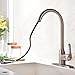 Hotis Commercial Single Handle Pull Down Sprayer Stainless Steel Kitchen Sink Faucet, Brushed Nickel Kitchen faucets