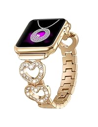 Crystal Bling   Correa de acero inoxidable para reloj Apple iWatch Serie 1, 2, 3, Sport Edition