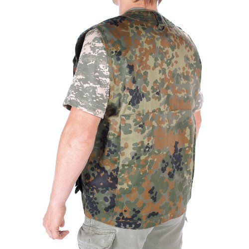 Miltec Flecktarn Camouflage Hunting and Fishing Vest (XX-Large) - Thumbnail 3