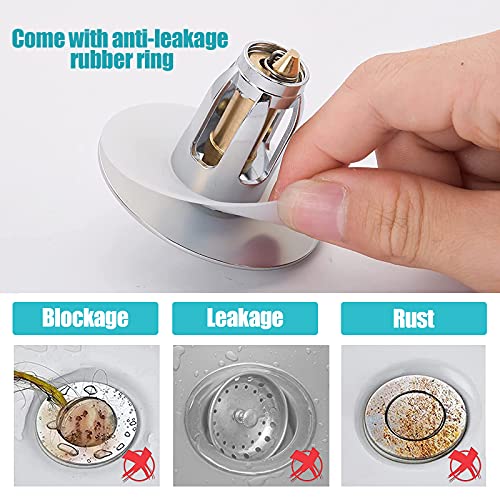Universal Bathroom Sink Stopper and Strainer Pop Up Bathtub Drain