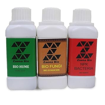 Zaena Bio Natural and Organic (Fungi, Humic Acid, NPK) Liquid Bacteria Fertilizer for Vegetables, Fruits, Garden Flowers, Agriculture Crops, Indoor and Outdoor Home Plants (Free Spray Gun) 100 ml