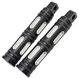 MAGGIE MOTO Edge Cut CNC Front & Rear Foot Peg Foot Rests For Harley Davidson Sportster Touring Softail Road King (All Years) (Black)