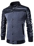Neleus Men's Stand Collar Slim Fit Lightweight Varsity Baseball Jacket