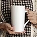 Momugs 20 OZ Plain Large Tall White Ceramic Milk Tea Coffee Mug with Handle for Dad Mom Friends