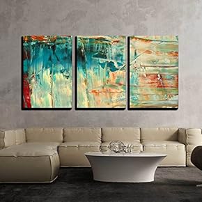 3 Piece Canvas Wall Art - Abstract as Background - Modern Home Art Stretched and Framed Ready to Hang - 16"x24"x3 Panels