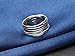 SOMEN TUNGSTEN 10mm Wide Band Ring 925 Sterling Silver Ripple Thumb Ring for Men Women Size 5-12