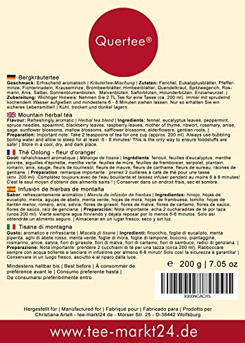Basischer Kräutertee Bergkräutertee 200 g Basischer Tee mit erfrischend aromatischen Geschmack ohne Aromastoffe von Quertee – Bild 4