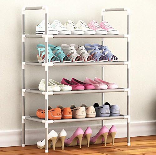 Yocitoy Shoe Racks 4 Tier Space Saving Non-woven Fabric Shoe Storage Organizer Stackable Shoe Cabinet Tower