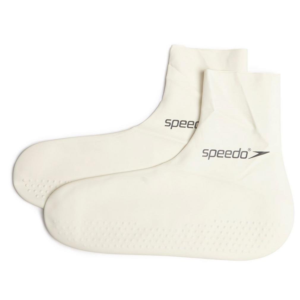 Speedo Unisex-Adult Latex Sock | Pool Essentials Water Shoes, White Black, M