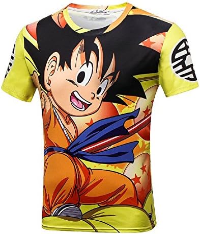 Aove Mens Goku DBZ Anime Dragon Ball Z Cosplay 3d Printed Short Sleeve T-Shirts