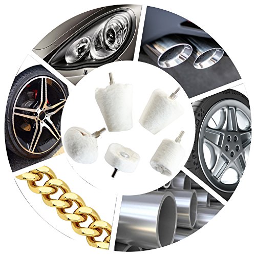 Medoon Polishing Pad Buffing Wheel Kit White Flannelette 5 Pack, Polisher Tools Fit for Metal Aluminum Stainless Steel Chrome Wood Plastic Ceramic Glass Woods Fabric Cotton Machine Jewelry etc - Thumbnail 6