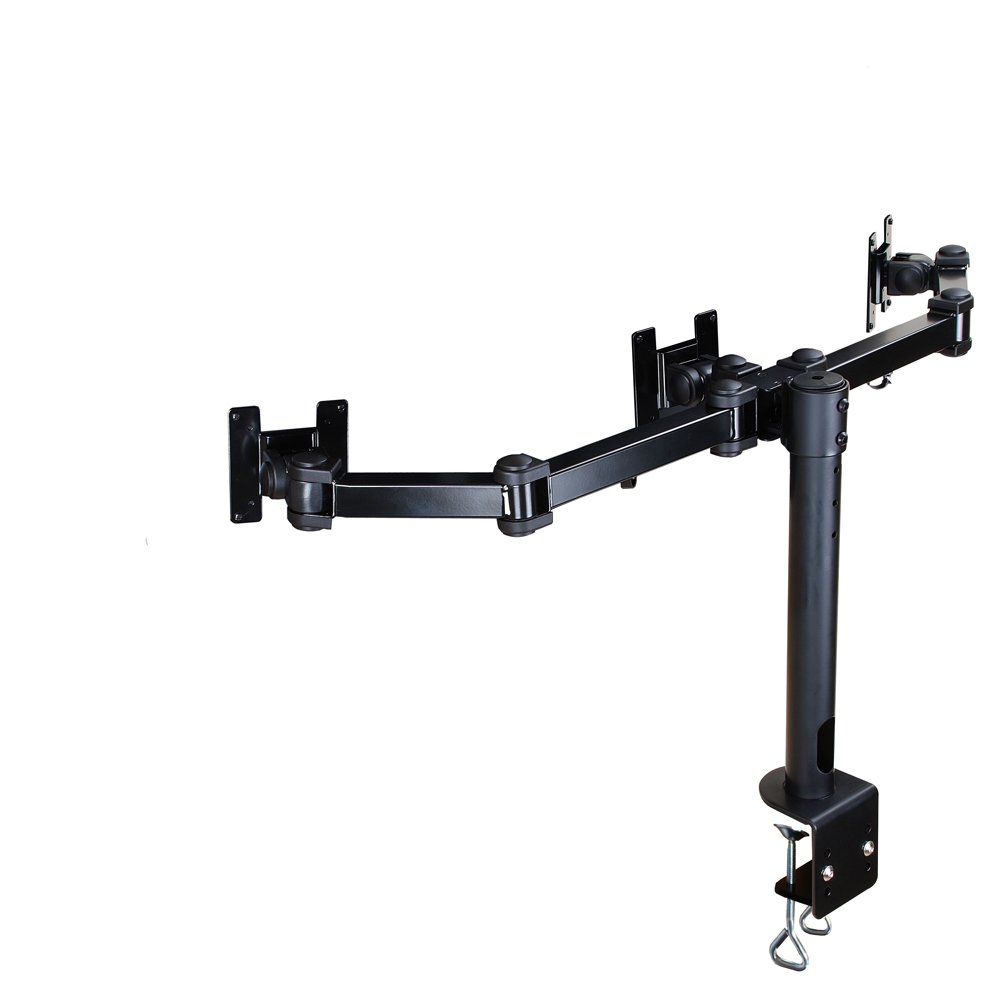 Newstar FPMA-D960D3 Tilt/Turn/Rotate Triple Desk Mount (clamp) for three 10-21" Monitor Screens, Height Adjustable - Black