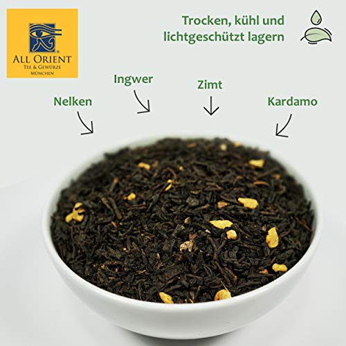 All Orient BIO Indischer Chai | 100g | Schwarztee | loser Tee | ayurvedische Gewürze | ohne Zusatz von Aromen | BIO-Qualität | naturbelassen | Chai Tee mit würzigem Geschmack – Bild 5