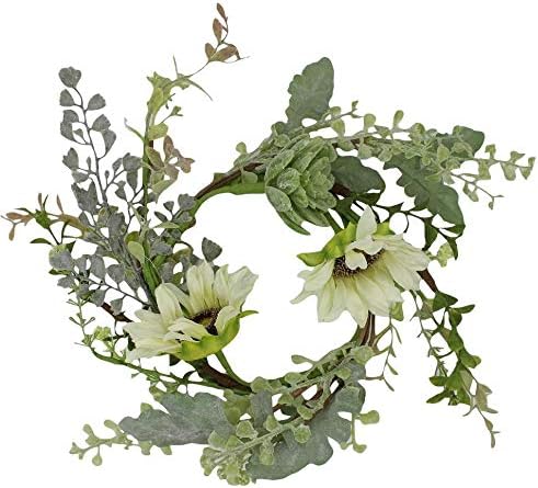 Vintage 8-inch (4.25-inch Inner Ring) Artifical Sunwashed Succulent Candle Ring