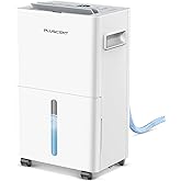1500 Sq.ft Dehumidifier for Basement, PLUSCENT Max 21 Pint/Day Dehumidifiers for Home, Large Room, Bedroom with Drain Hose, Smart Humidity Control & Monitor, 3 Operation Modes, 24H Timer, Auto Defrost