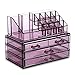Ikee Design Purple Jewelry & Cosmetic Storage Display Boxes Two Pieces Set, Purple Cosmetic Jewelry Organizer Makeup Holder, Purple Cosmetic Holder Stand