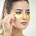 24k Gold Eye Mask + Bonus 24K gold face mask for Men and Women | 15 Pairs Included with Hyaluronic Acid for Dark Circles Around the Eye | Collagen Gold Dust Mask by Opalent