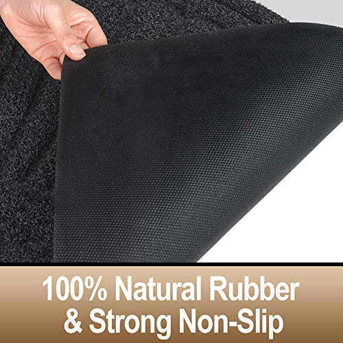 Mibao Half Round Door Mat, Rubber Doormats Entrance Way Mat