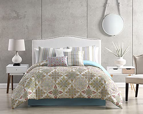 Riverbrook Home Elite Collection Comforter Set, King, Lacy - Sage Ivory, 7 Piec…