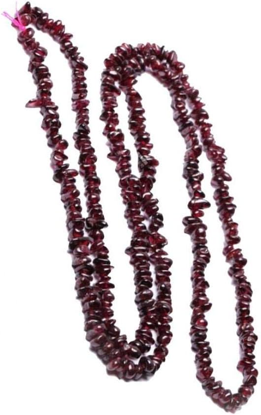 Rrunzfon Garnet Ring Beads Small Garnet Tumbled Chips Chain Crushed Stone Healing Loose Beads Chain Jewelry Making Home Decoration 1 Strand