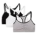 Fruit of The Loom Womens Spaghetti Strap Cotton Pull Over 3 Pack Sports Bra, Grey With Black/White/Black Hue, 44