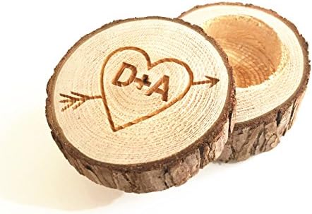 rainluckyrain Wedding Ring Box, Custom Rustic Ring Box, Personalized Wedding Ring Bearer Ring Holder