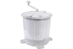 AQXREIGHT Manual Washing Machine Portable Hand Crank Washer for Small Spaces Compact Non Electric Laundry Solution for Dorm Apartment Camping Travel Lightweight and Easy to Use in Nordic Grey