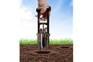 Dirt Snatcher - Black Bulb Planter Tool for Planting Bulbs - 3 Finger Pull Soil Grabber for Digging/refilling Hole - Soil Cutting Tapered Blade Edges - for Planting Tulips, Daffodils & Others a Like