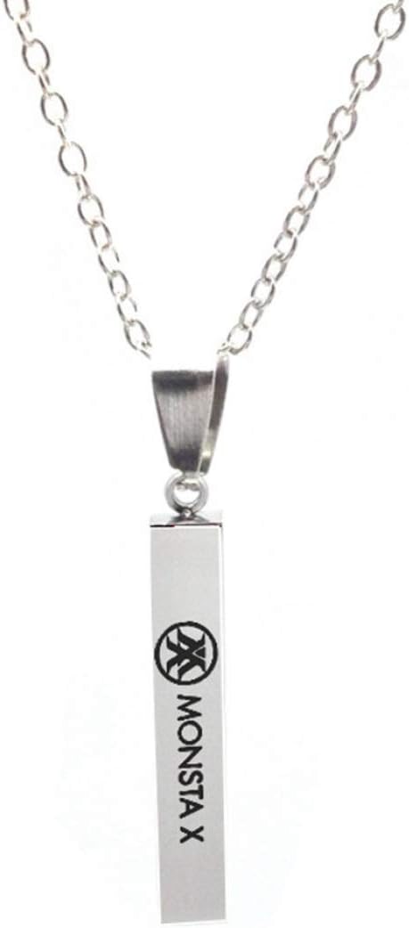 djryj Superior Kpop BTS GOT7 EXO Twice Blackpink Same Paragraph Necklace Titanium Steel Lettering Sweater Necklace Boys Girls Necklace Gifts for Fans