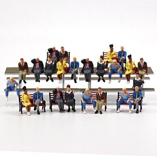 P4803 24 pcs All Seated Figures O scale 1:48 Painted People Model Railway NEW by FUTAO
