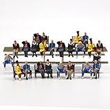 P4803 24 pcs All Seated Figures O scale 1:48 Painted People Model Railway NEW by FUTAO