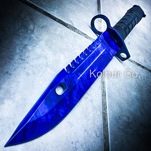 CS GO Doppler Tactical Fixed Blade Hunting Knife Bayonet Survival Bowie - SAPPHIRE DOPPLER (Limited Edition)