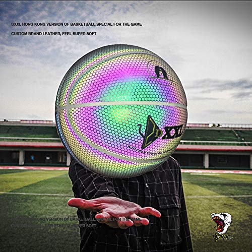 ALEXTREME Light Up Basketball,Luminous Basketball Night Game Street PU Glowing Rainbow Light Children Training Tool,Glowing Basketball