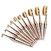 MixBeauty 10pcs Bling Rose Gold Diamond Mermaid Super Soft Oval Toothbush Makeup Brush Set Foundation Brushes Contour Powder Blush Conceler Brush Makeup Cosmetic Tool Set (10pcs Diamond Mermaid)
